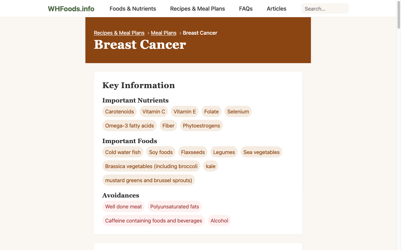 Meal plan page showing a weekly plan organized by day, with recipe links for each meal