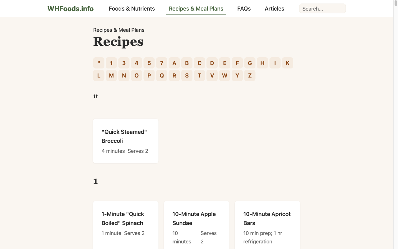 Recipes index page listing 355 recipes with a search bar for filtering by name or ingredient
