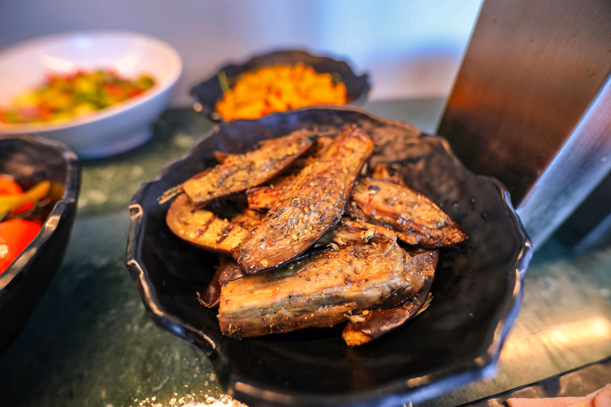 Moroccan Eggplant with Garbanzo Beans